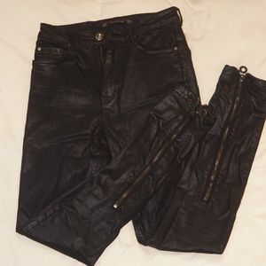 WAXED ZARA BLACK JEANS